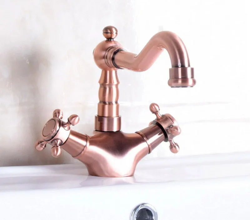 

Античный красный медный латунный смеситель с 1 отверстием для крепления на раковину в кухне ванной комнате смеситель для горячей и холодной...