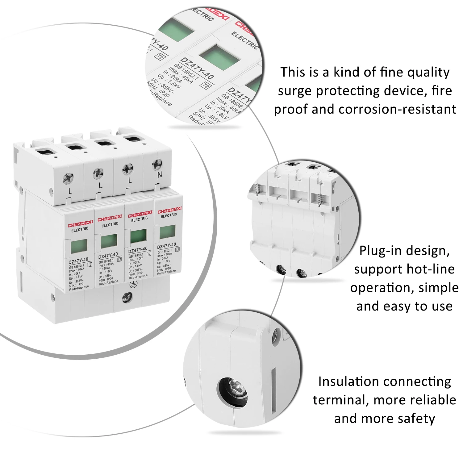Устройство для защиты от перенапряжения 385 в стандарта SPD устройство низкого