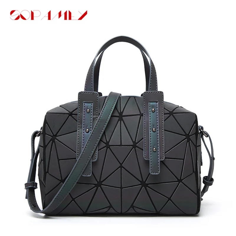 Модная сумка-мессенджер с геометрическим рисунком светящиеся клатчи женские