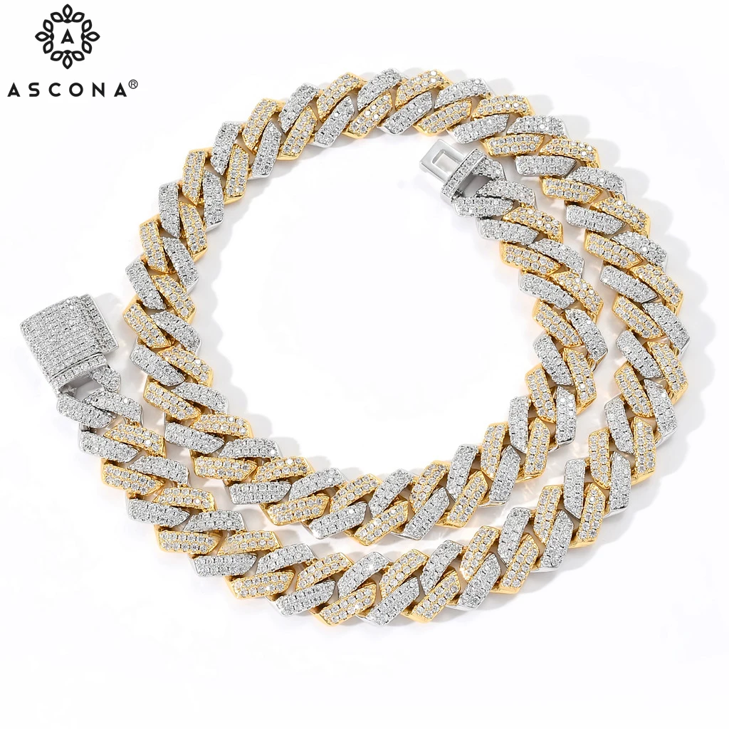

Iced Out Luxury Shiny Link Chains Necklace For Men Women Mix Color Bling Micro Paved CZ Cuban Chain Hip Hop Rapper Jewelry Gifts