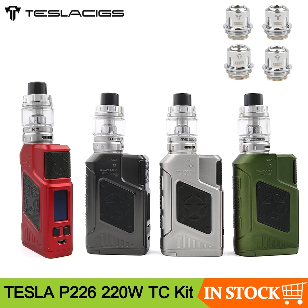 Оригинальный набор для вейпа Teslacigs TESLA P226 220 Вт TC с баком Tind 4 5 мл питание от двух