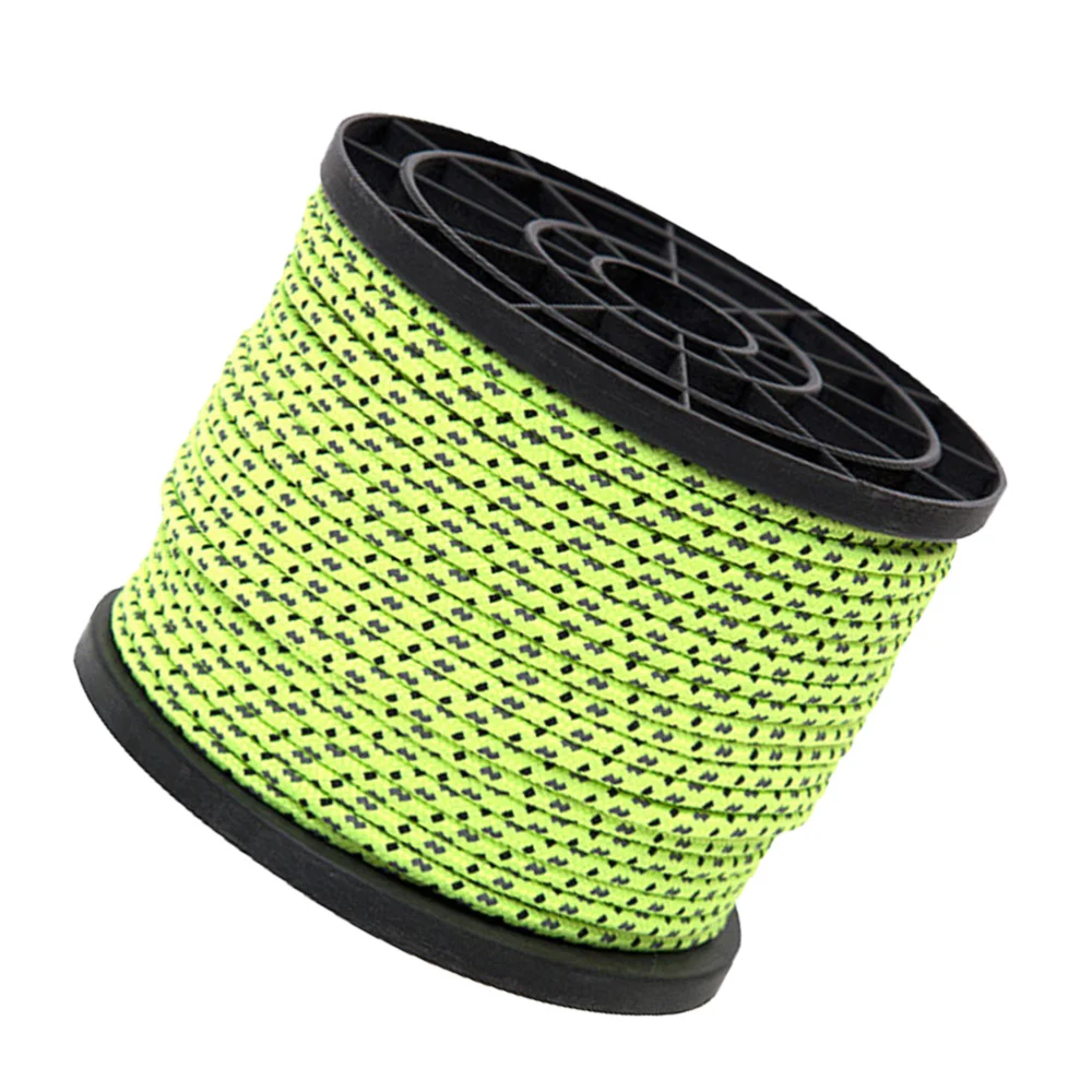 

50M/4mm Outdoor Use Reflective Rope Tent Fixed Rope Guy Lines Bright Color Clothesline Rope for Camping Outdoor (Light Green)