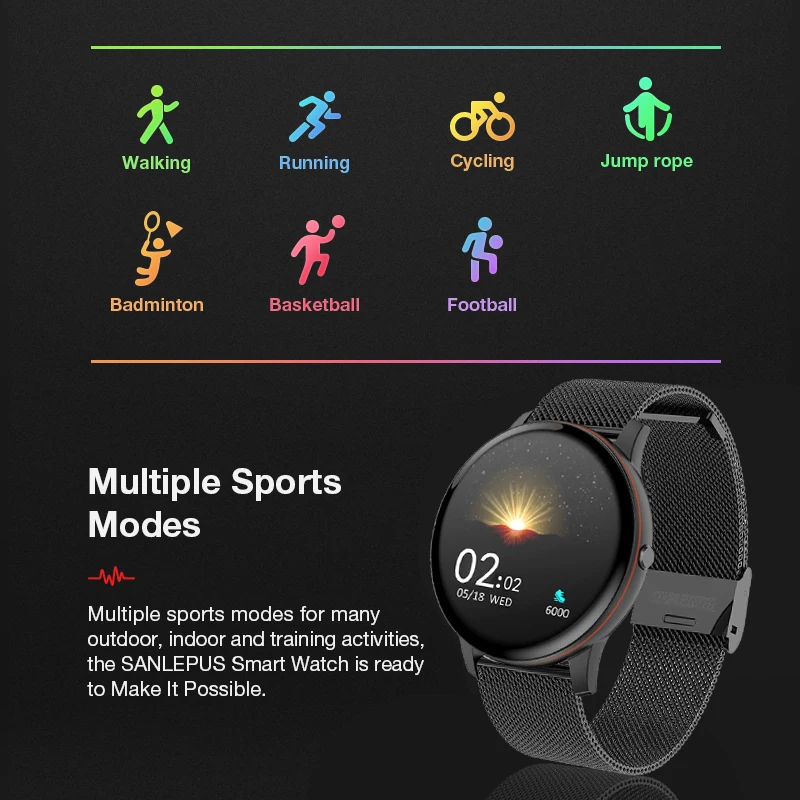 lige 2020 new smart watch men full touch screen sports multi function watch heart rate alarm clock reminder fitness smartwatch free global shipping