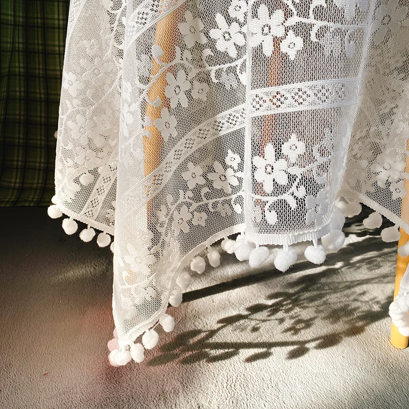 

Korean small fresh lace tablecloth, tea table cloth, bedside table, photo background cloth, garden tea tablecloth