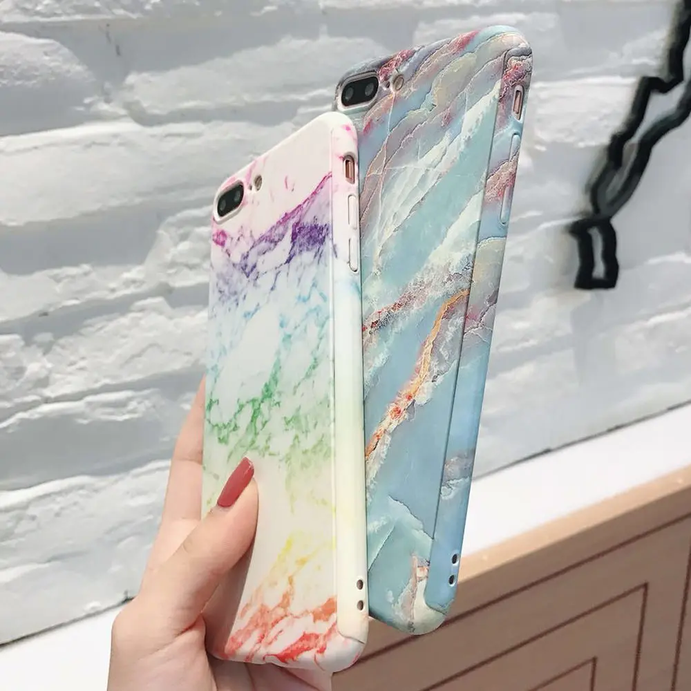LAPOPNUT Marble Matte PC Hard Back Cover Cases for Iphone 11 Pro Max Xs X 8 7 Plus 6 6s 5 5s SE Tempered Glass Mobile Phone Bags |