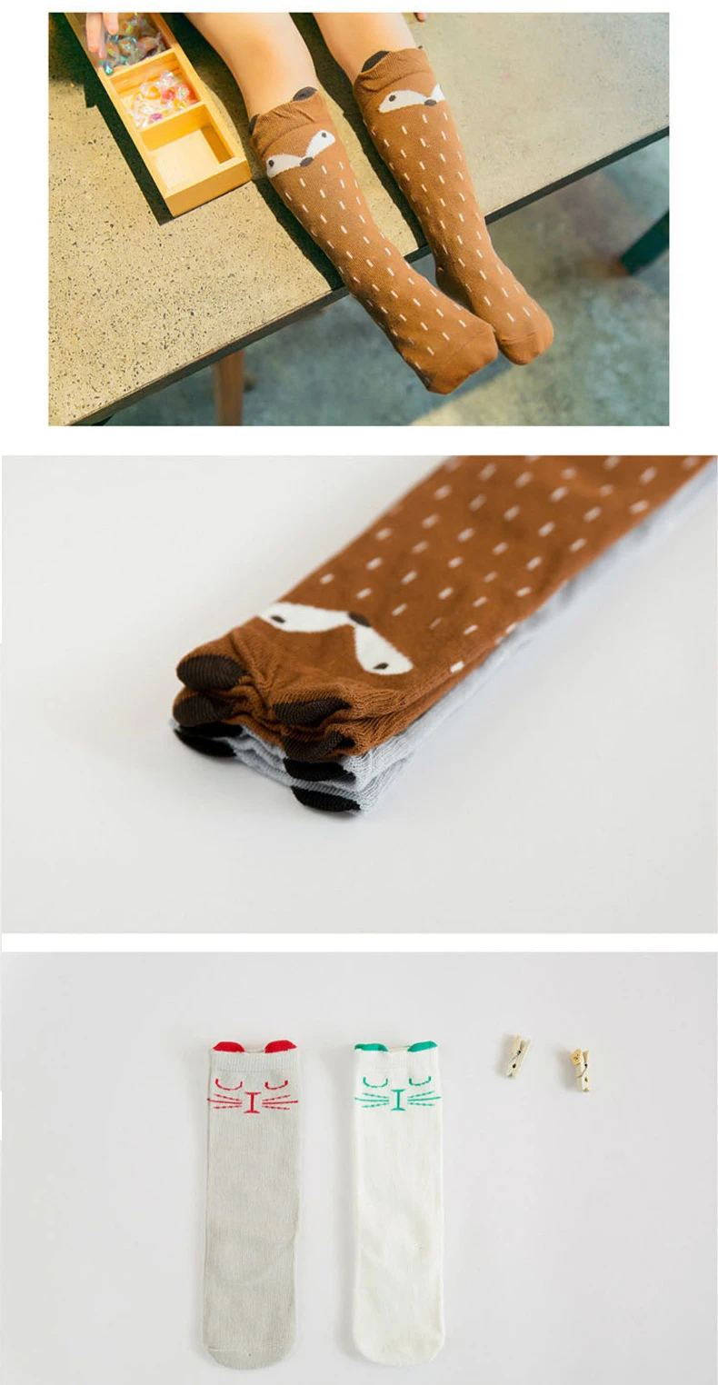 Детские гольфы с рисунком лисы|Колготки и чулки| |