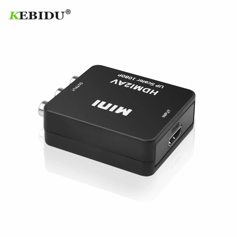 Kebidu скейлер адаптер мини HD видео конвертер коробка HDMI-Совместимость с RCA AV/CVSB L/R