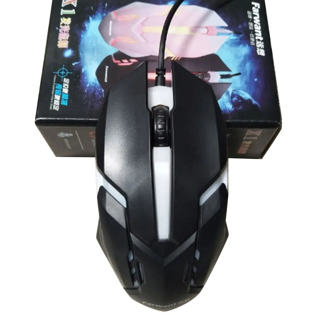 1600 DPI Colorful Backlit Silent Mouse USB Wired Gaming Office Games Luminous For PC Laptop Computer Notebook | Компьютеры и офис