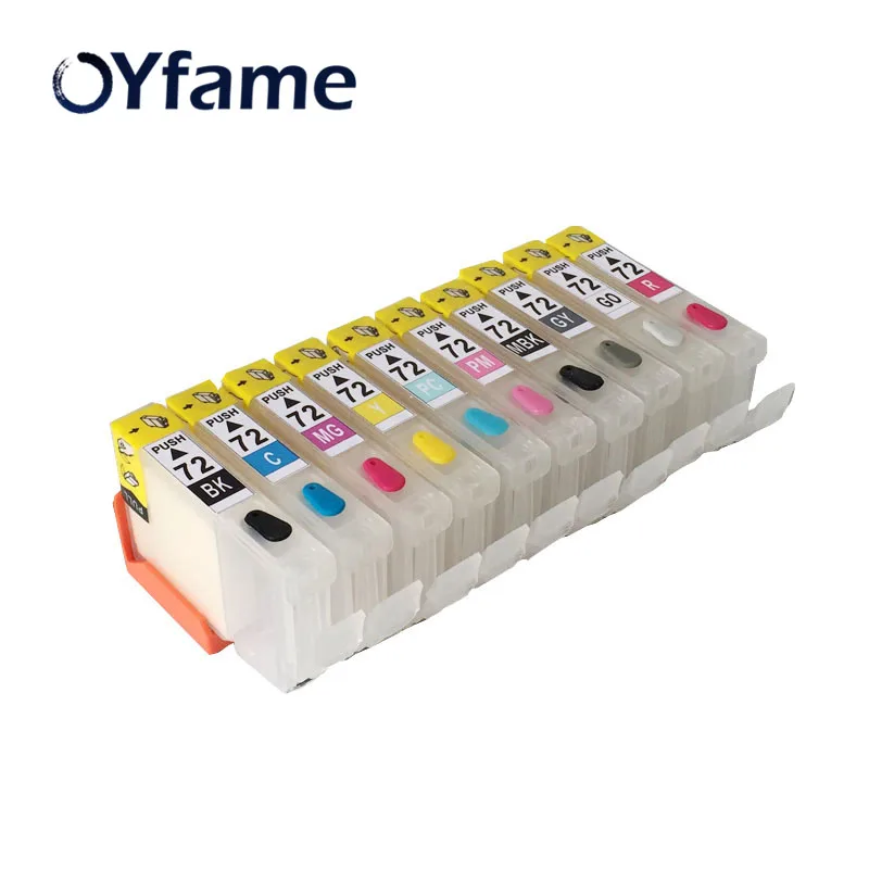 OYfame 10 цветов для Canon PGI 72 многоразовый картридж принтера Pro10 с чипами|cartridge for