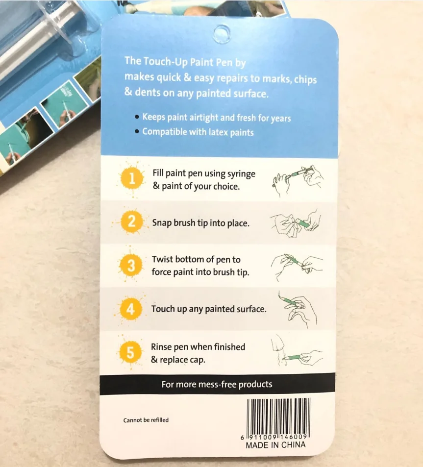 

TOUCH-UP PAINT PEN Paint Pen Repair Wall Repair Tool Touch-Up Fillable Paint Brush Pen for Interior Paint