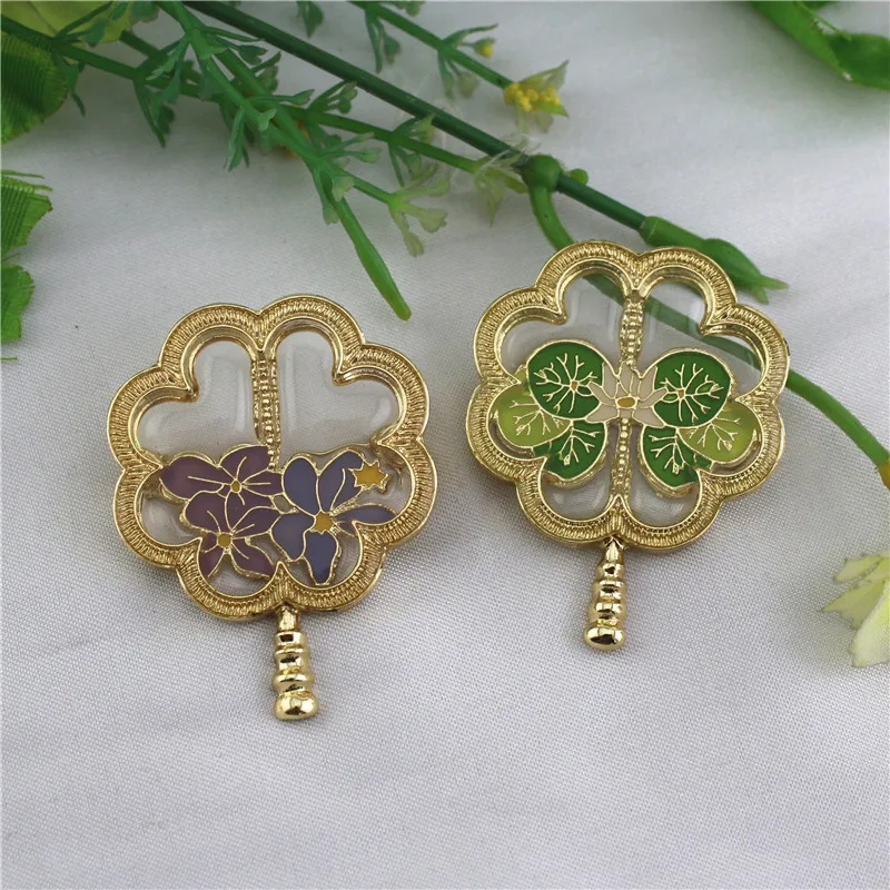 Qingdao factory semi-permeable oil dripping process alloy fan enamel brooch elegant retro corsage female | Украшения и аксессуары