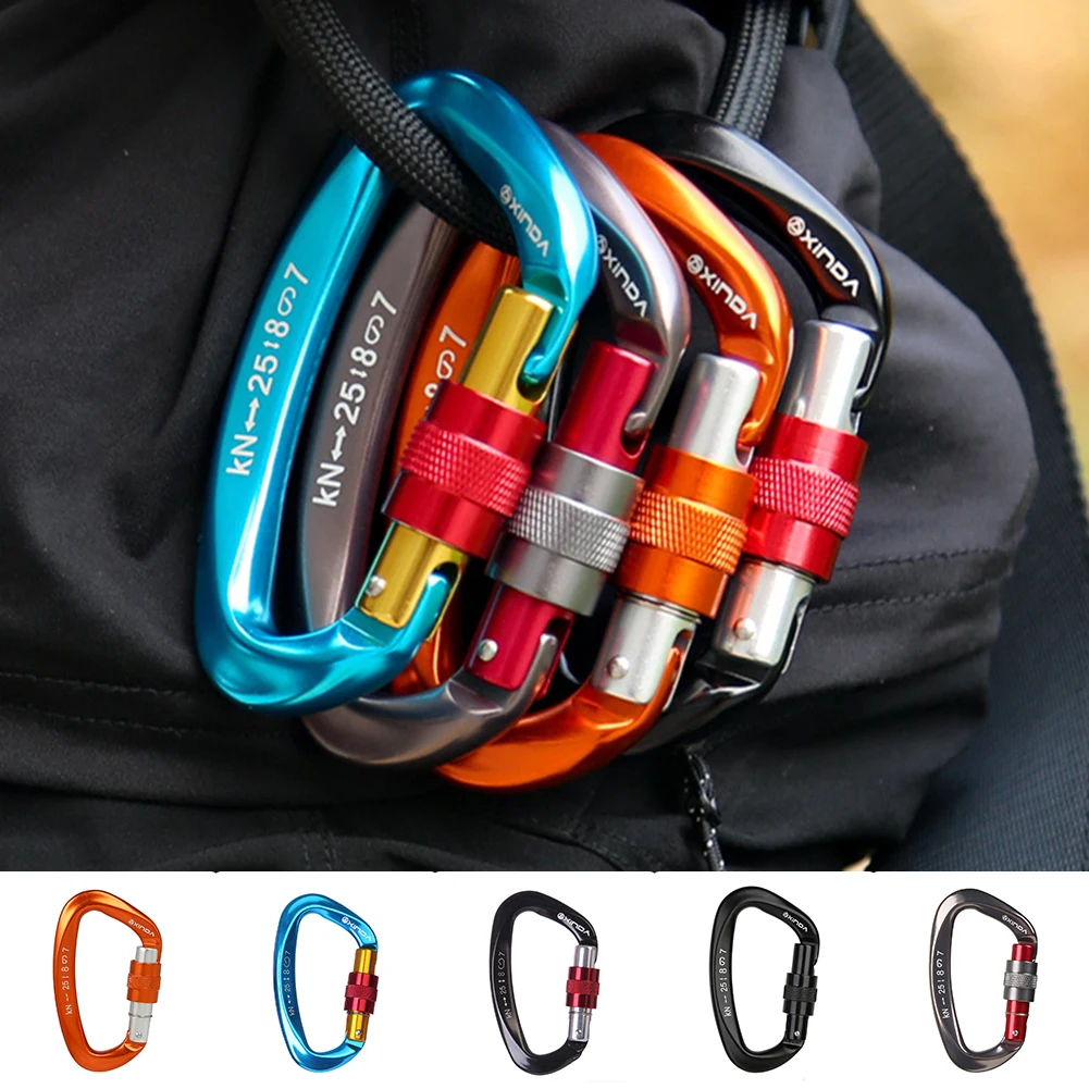 

Outdoor Carabiner Clip Snap Hook Small Keyring Camping Sports Karabiner 25KN For Mountaineering Rock Climbing Outdoor Tools