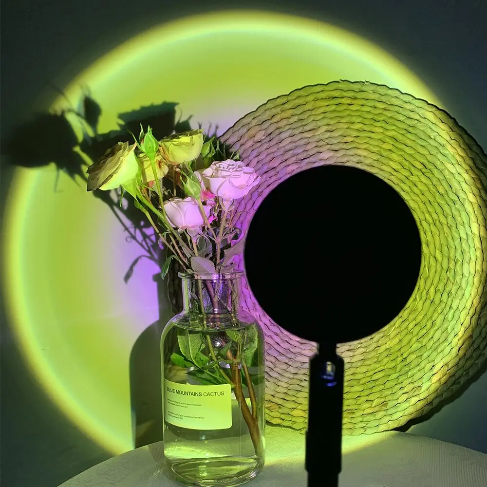 

2021 NEW Rainbow Sunset Projector Lamp Led Night Light Home Shop Background Wall Decoration