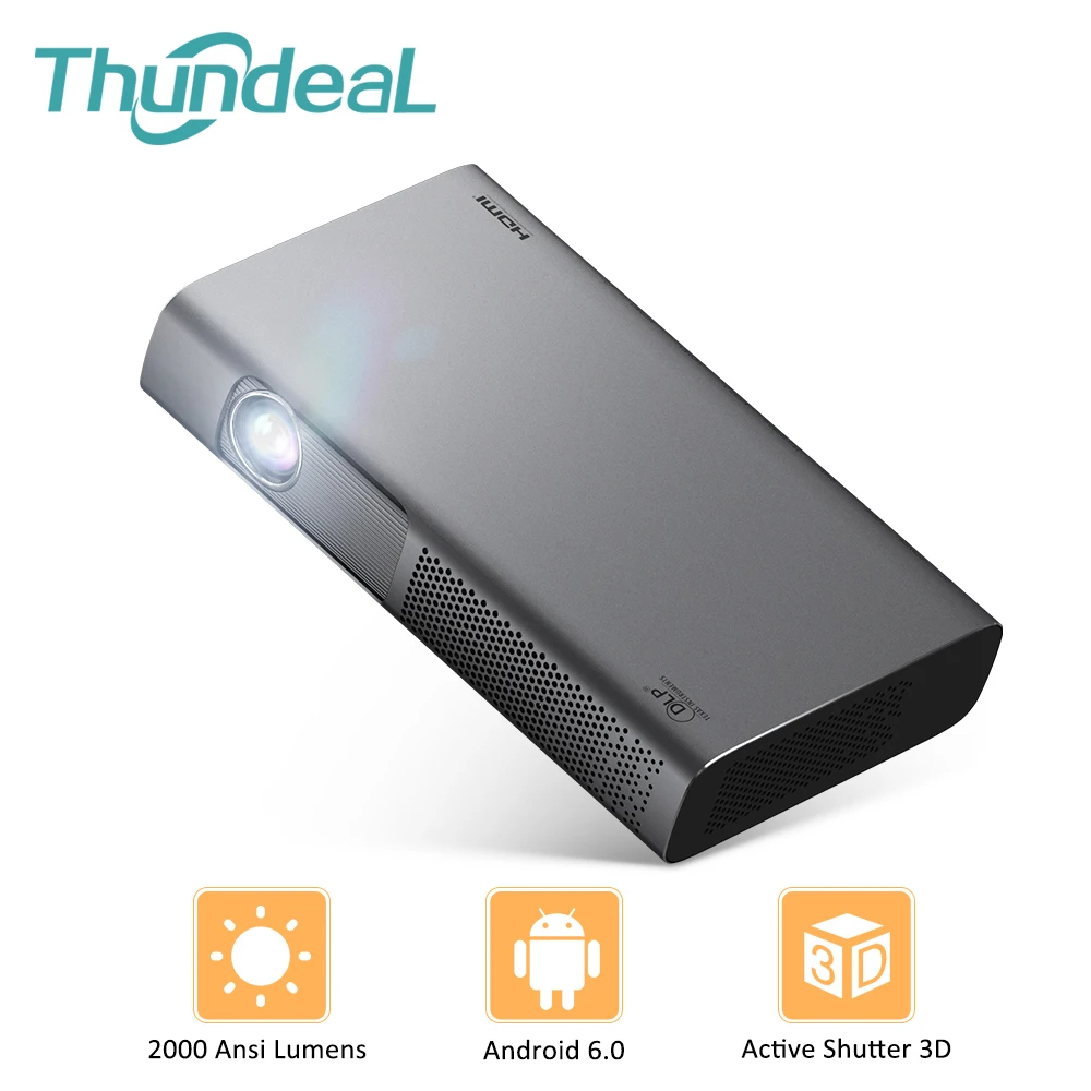 Проектор ThundeaL T615 DLP 2000 Ansi Wi Fi Android портативный мини проектор для 1080P 4K видео 300 дюйма