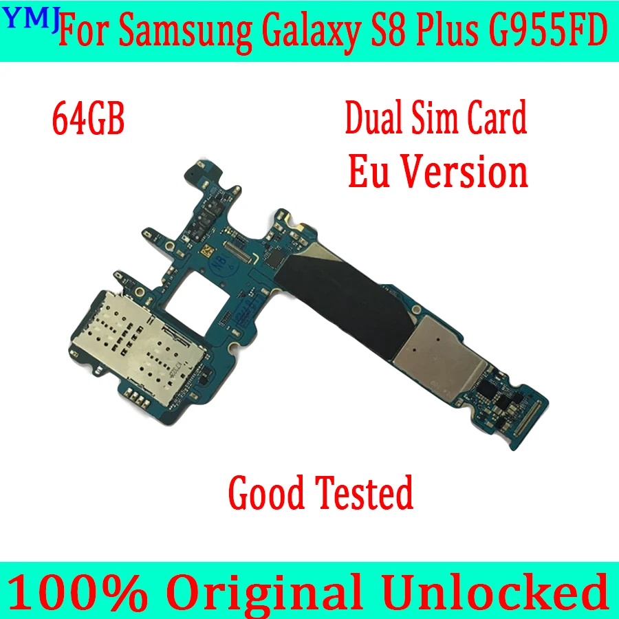 Для Samsung Galaxy S8 Plus G955FD оригинальная разблокированная материнская плата с двумя sim