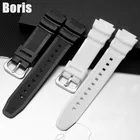 Новый Силиконовый ремешок для Casio AE-1000W SGW-400H  SGW-300H резиновый ремешок для часов с пряжкой черный белый