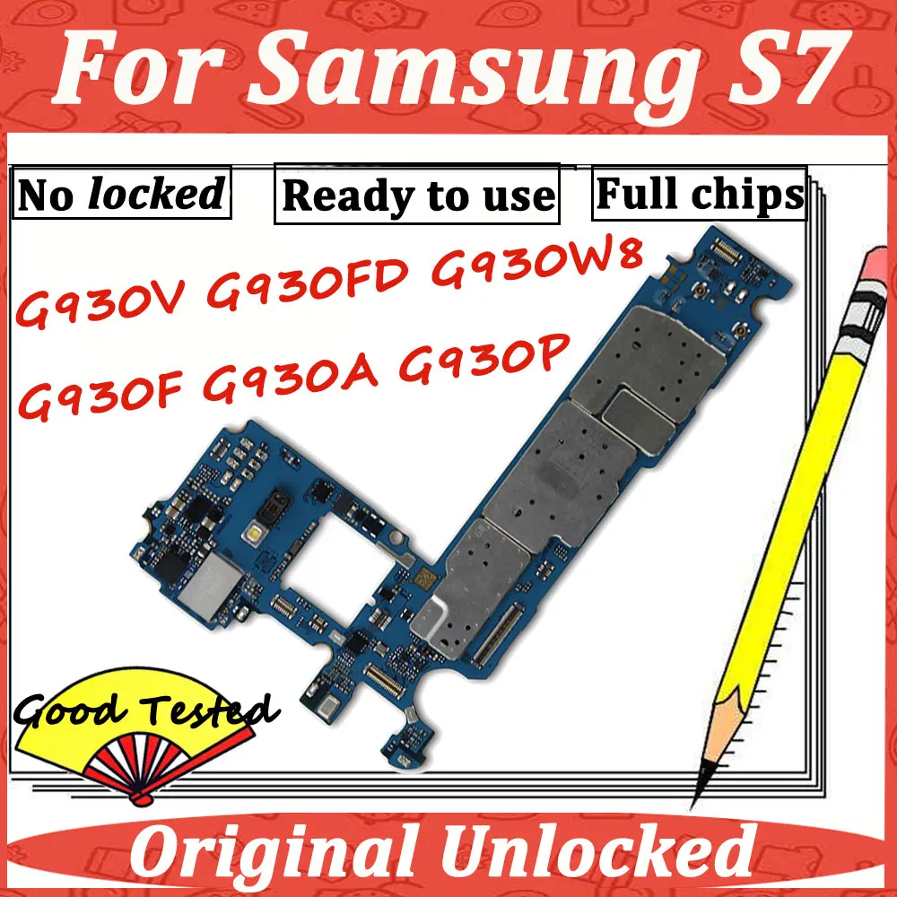Для samsung Galaxy S7 G930F G930A G930P G930T G930V G930FD G930W8 разблокированная материнская плата с чипами