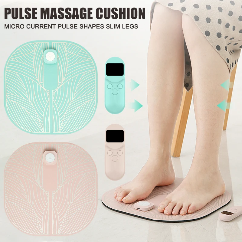 

Hot EMS Foot Massager Machine with Remote Control Foldable Portable Electric Massage Cushion Multi-Level Settings NOV99