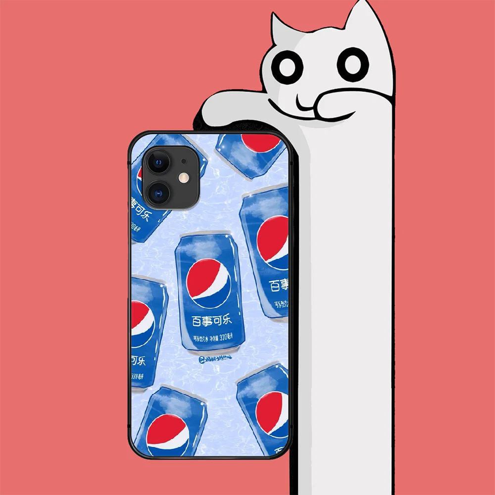 

Famous Luxury Soda coca Phone Case Cover For Iphone 6 6S 7 8 11 12 Se 2020 X Xs Xr Pro Max Plus Mini Black Silicone Coque Back