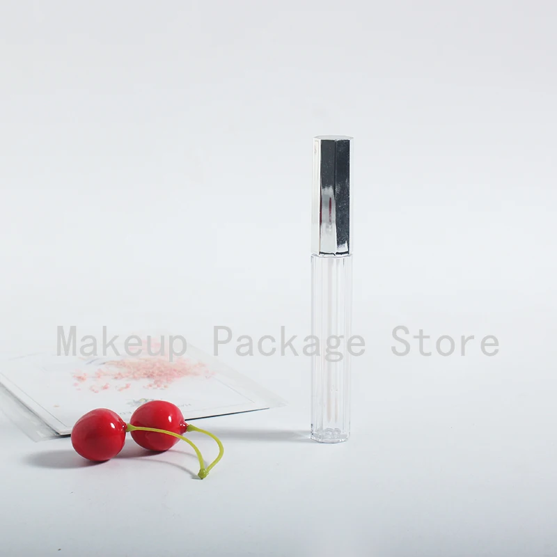 

6ml 10/30/50pcs Cosmetic Empty Lip Gloss Tube,DIY Eight Sides Lip Balm Container with Silver Lid,Clear Refillable Bottle Package