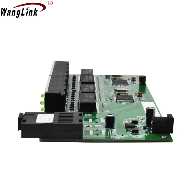 Wanglink Gigabit ethernet switch 8 rj45 1 sc fiber 10/100/1000 m ethernet 1g8e optical fiber media converter single pcba mode