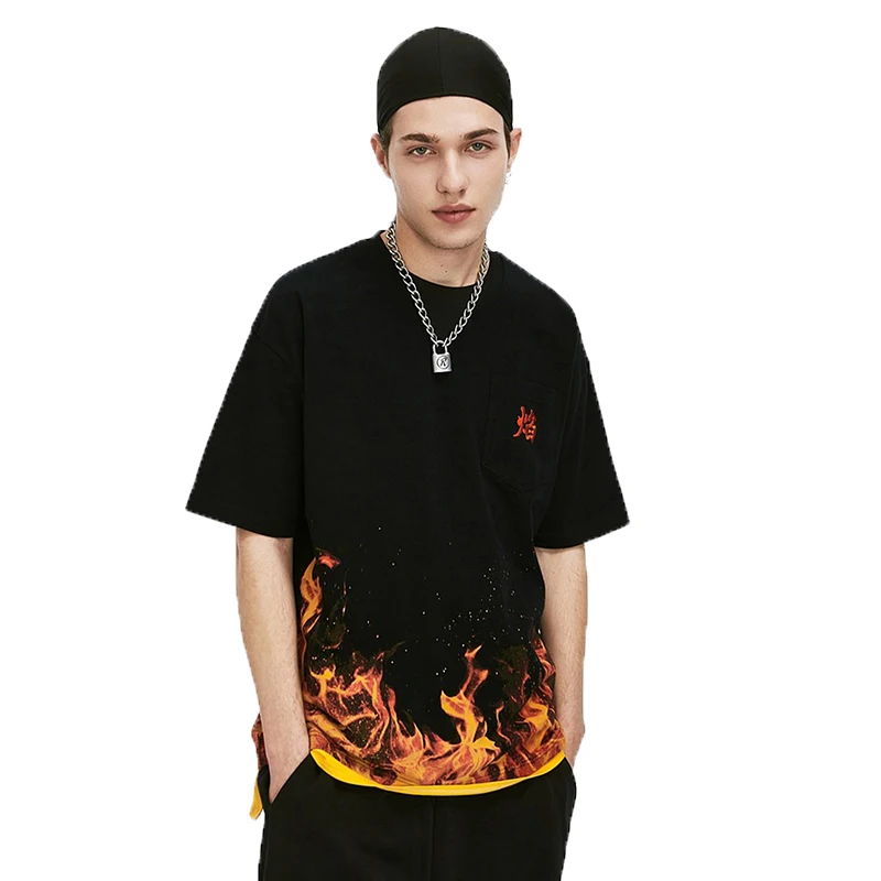 

Europe Harajuku Streetwear And The United States Casual Men's Fashion Print T Shirt Half Sleeve Young Cotton Summer Short Tops