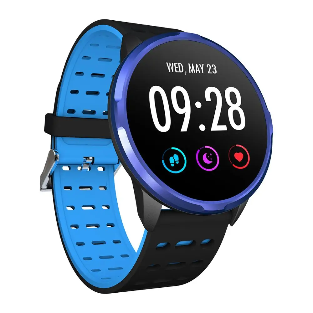 Blue Смарт-часы Makibes T3 Pro 1," с цветным дисплеем, фитнес-трекер для активности, HR, крови, кислорода, кровяного давления, погоды, умные часы PK V11 - Цвет: Blue