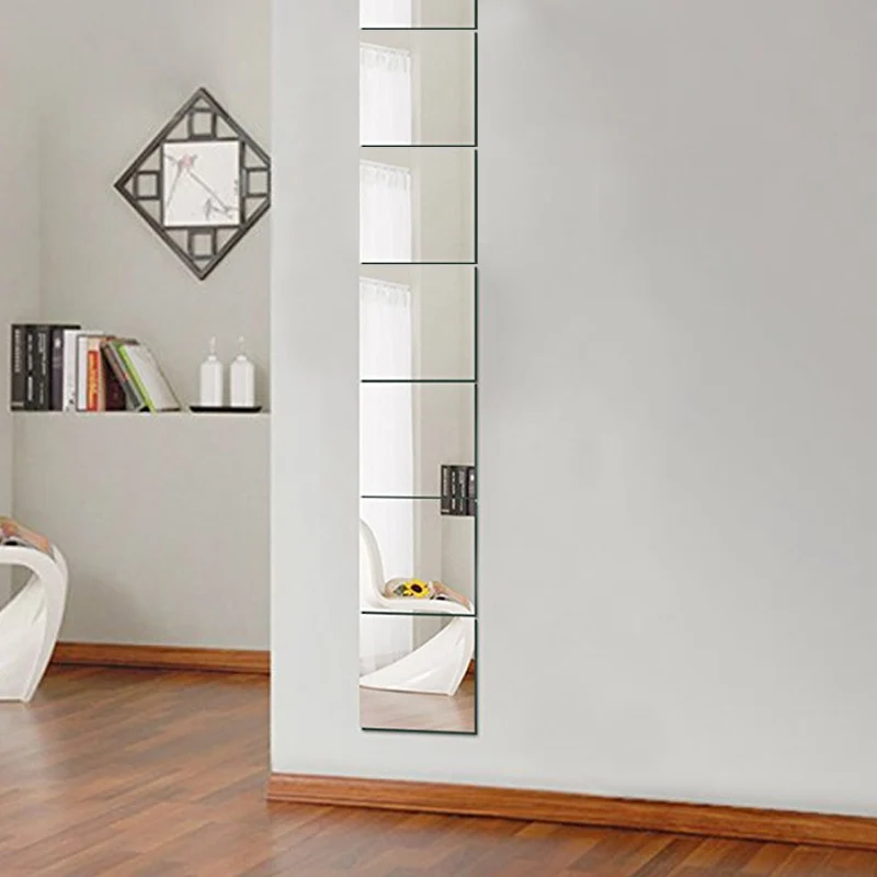 9 шт. 15*15 см квадратное зеркало стены Стикеры современный Зеркало для плитки