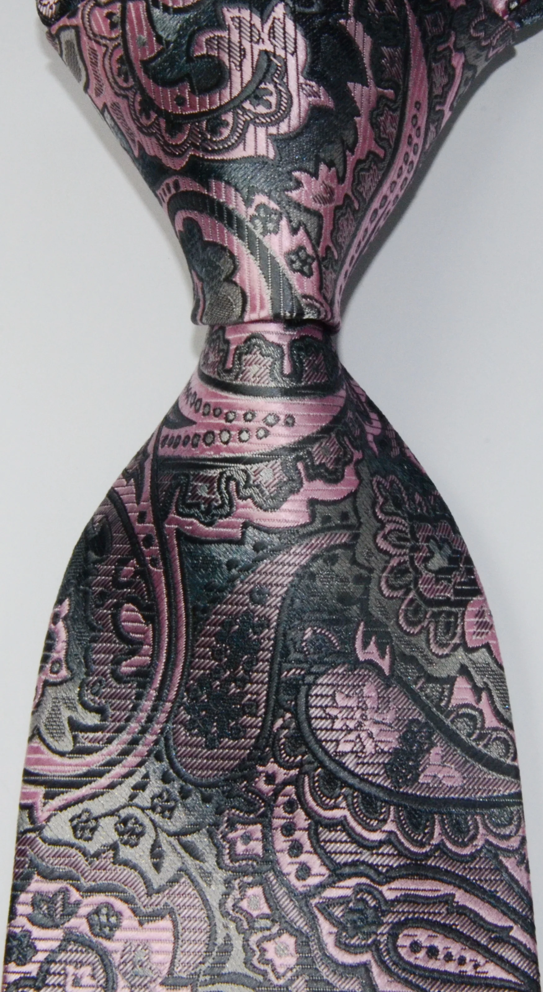 Мужской цветочный галстук 100% шелк розовый серый жаккардовый для вечерние ринки