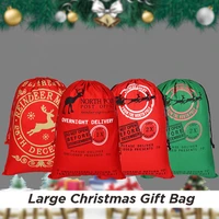 large christmas gift bag xmax santa claus sack drawstring canvas packing storage for christmas decor and new year favor bag