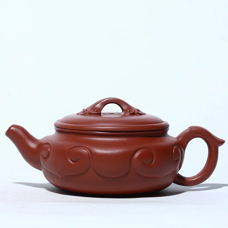 

Yixing raw mineral vermilion clay teapot famous hand made Ruyi antique Teapot Set