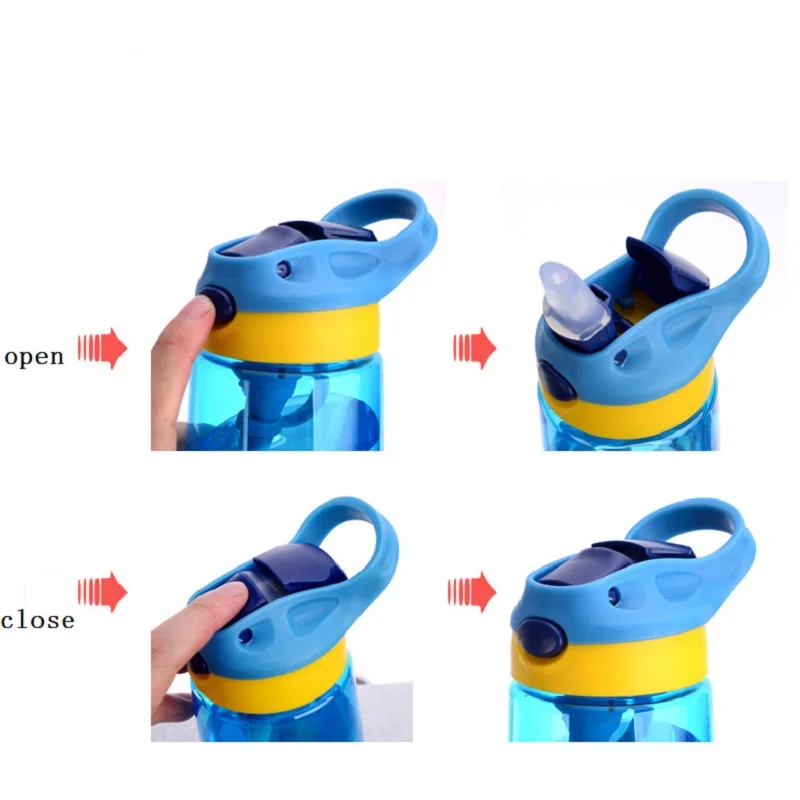 

New 500ML 4 Colors Baby Water Bottles Infant Newborn Cup Children Learn Feeding Straw Juice Drinking Bottle Free for Kids