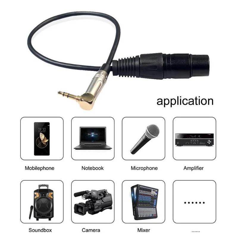 0.3M 90 Degree 3.5Mm Stereo Trs Male To Xlr 3Pin Female Audio Cable Wire Converter For Earphone Microphone Electric Guitar | Электроника