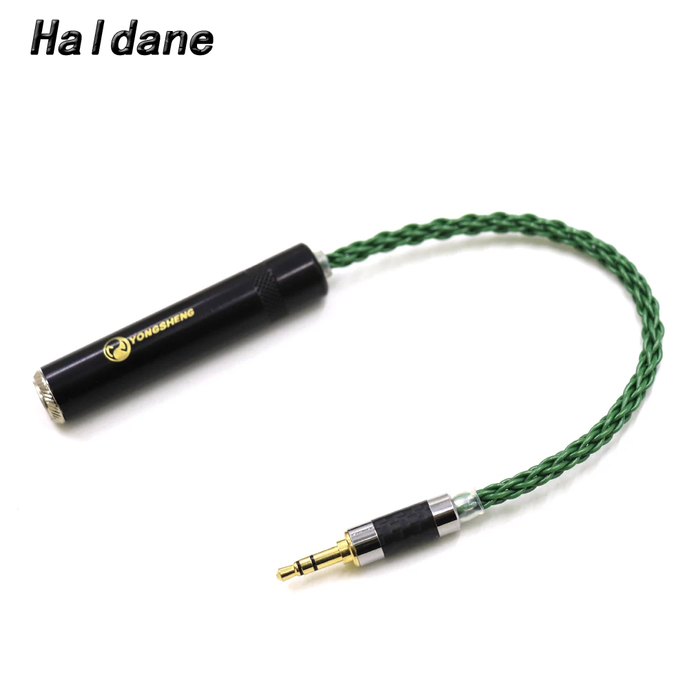 

Haldane HIFI 26AWGx8 OCC Silver 3.5mm Stereo 3pole Male to 6.35mm TRS Female Adapter Cable for Audio Eadphone Amplifier DIY