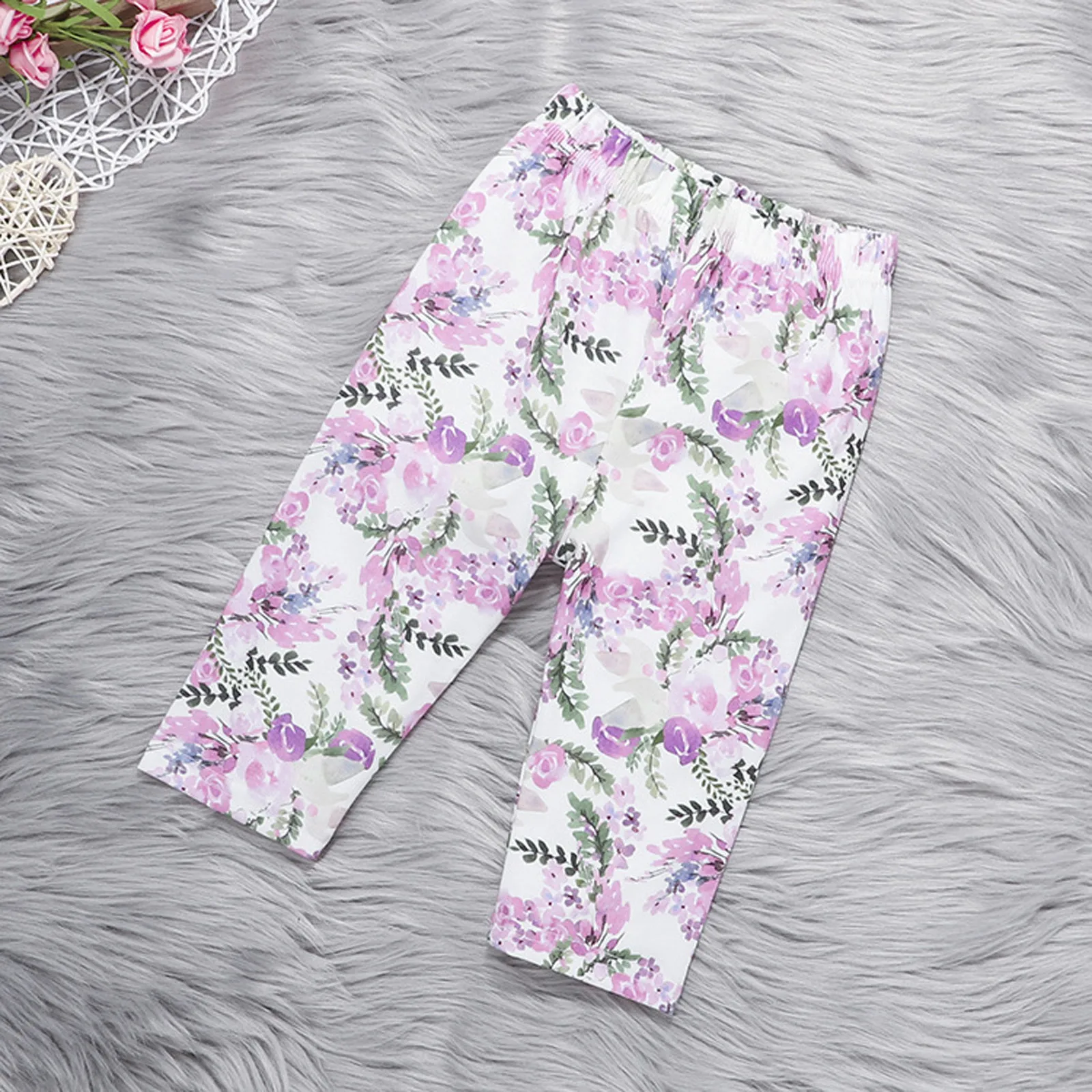 

0-3 Years Newborn Infant Baby Girl Ruffle Love Print T shirt Tops Floral Pants 1047 Sports And Leisure Wear Bows Outfits Set