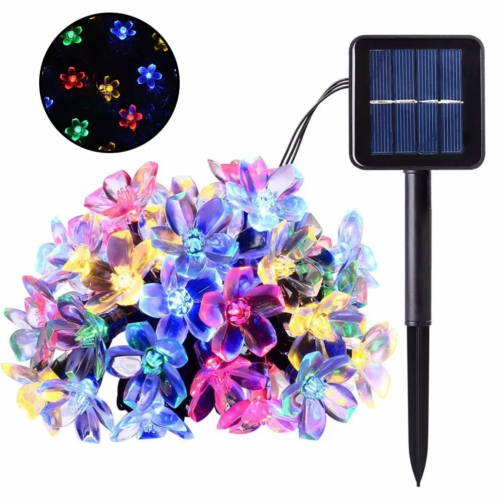 

Outdoor waterproof LED solar energy lamp string cherry blossom flower modeling flash lamp peach blossom lamp string