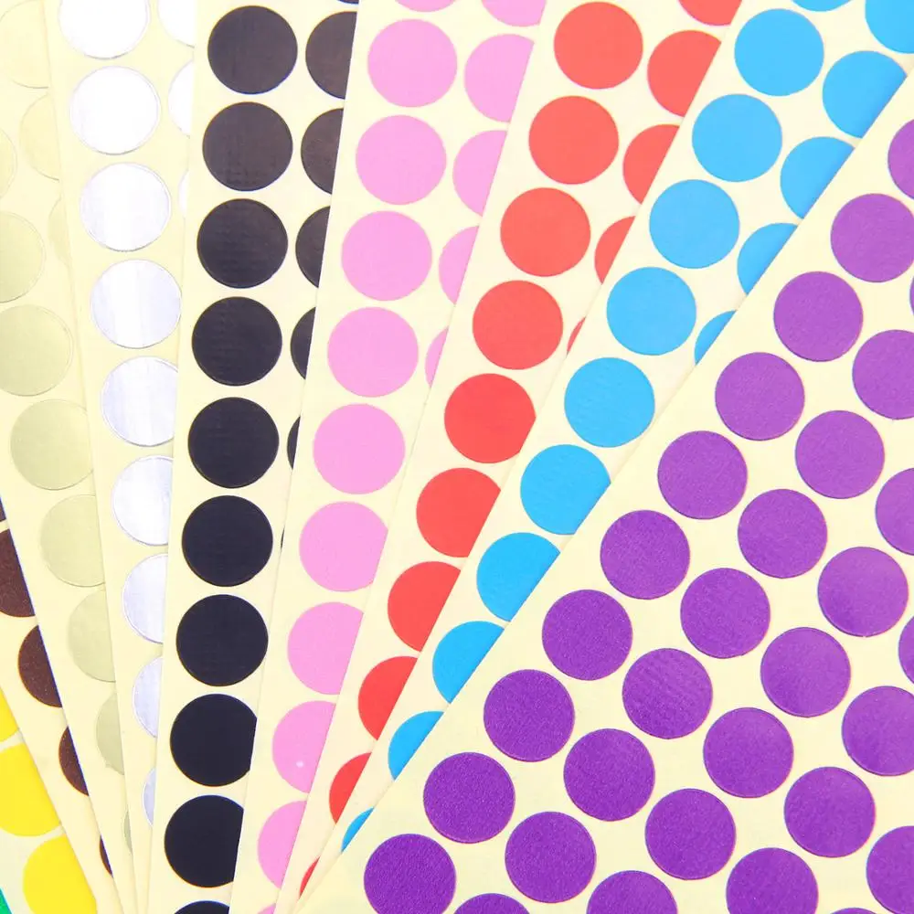 14 листов разные цвета съемные ярлык для маркировки круглые наклейки в горошек