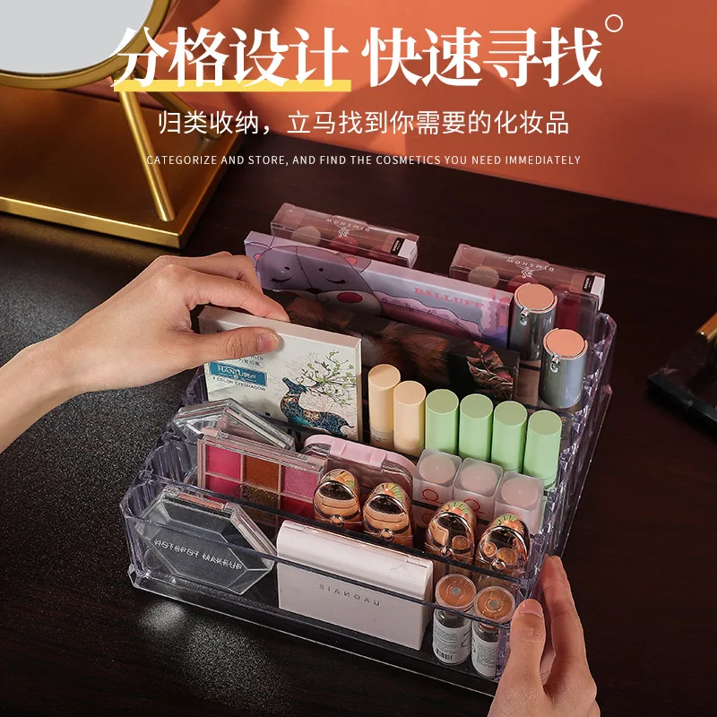 

8 Grids Transparent Acrylic Eyeshadow Makeup Organizer Drawer Organization Divider Makeup Storage Box Slot Clear Cosmetics Cases