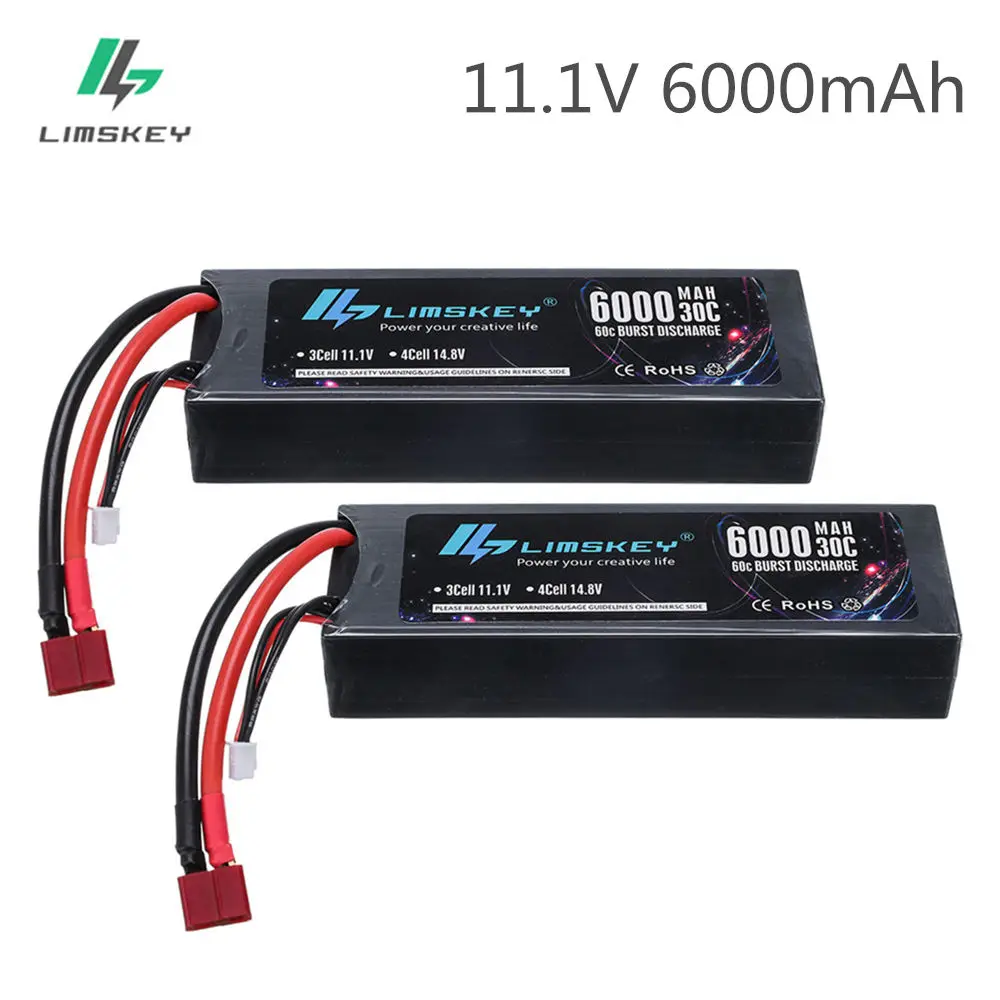 2 шт limskey 3s 6000 мач lipo батарея 111 в rc автомо