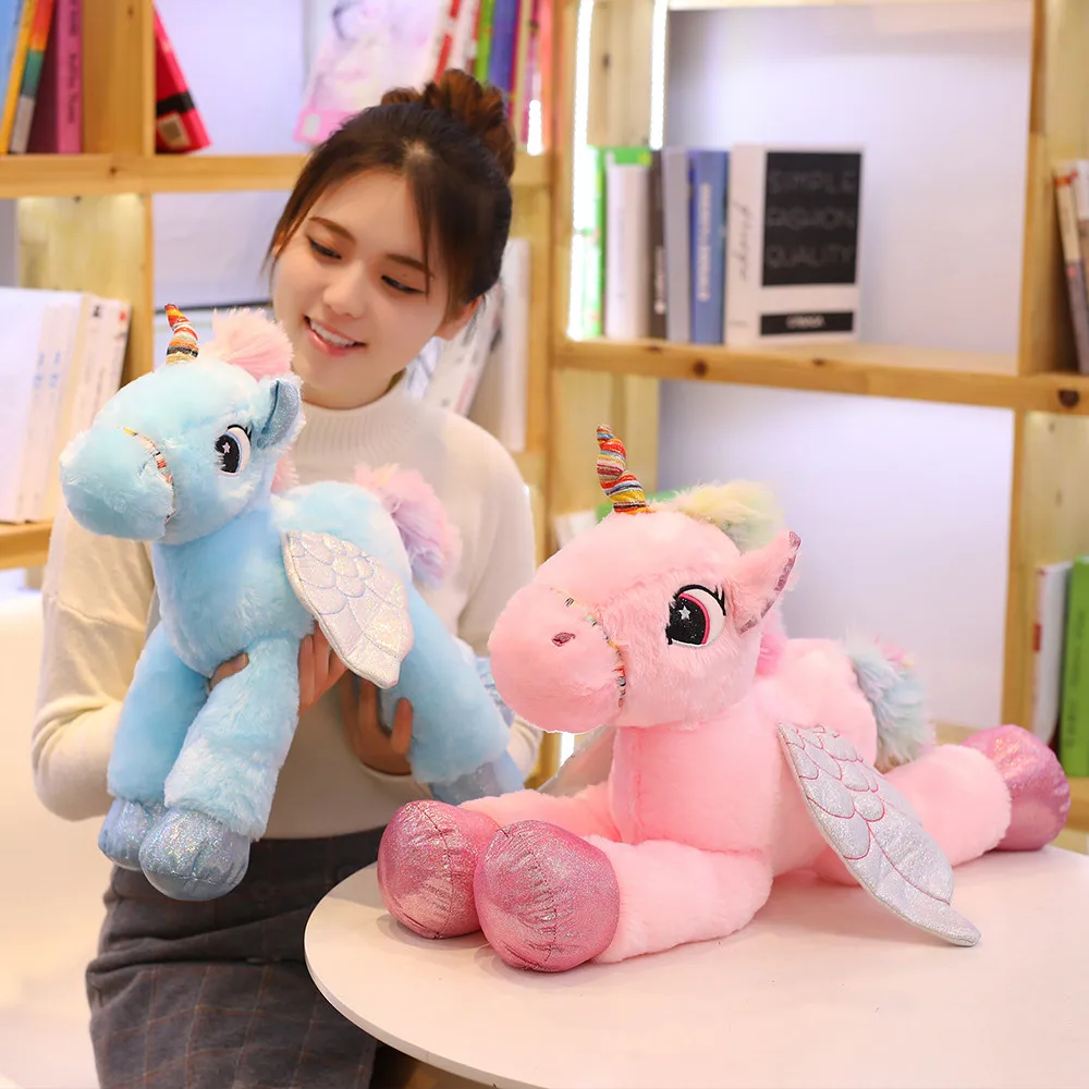 

Новая стильная милая плюшевая игрушка Пегас Единорог подушка кукла многостильная модная игрушка кукла украшение мебели детский фаворит
