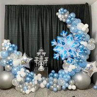 snowflake balloon garland arch kit birthday party ice snow print balloon baby shower wedding decoration globos