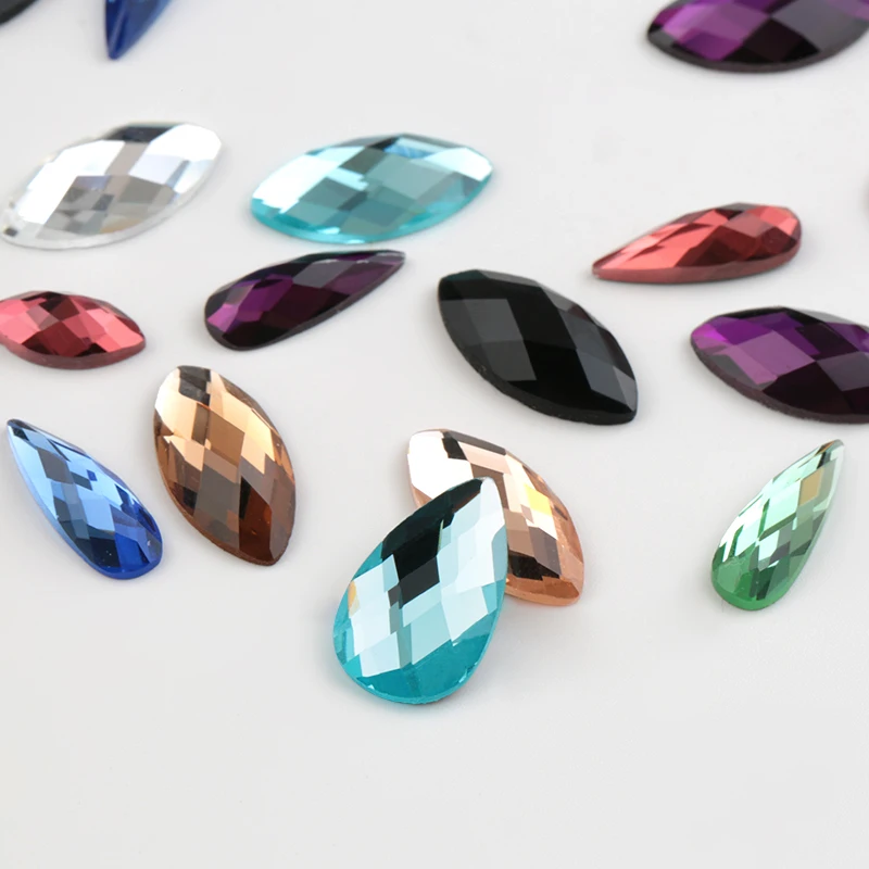 Мульти цвета Прямая Форма Flatback Блеск Клей для страз на хрустальные бусины