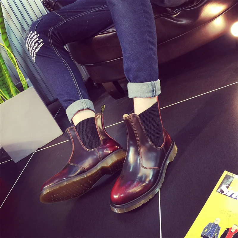 X/брендовые красные ботинки Челси на платформе без шнуровки в стиле ретро мужская