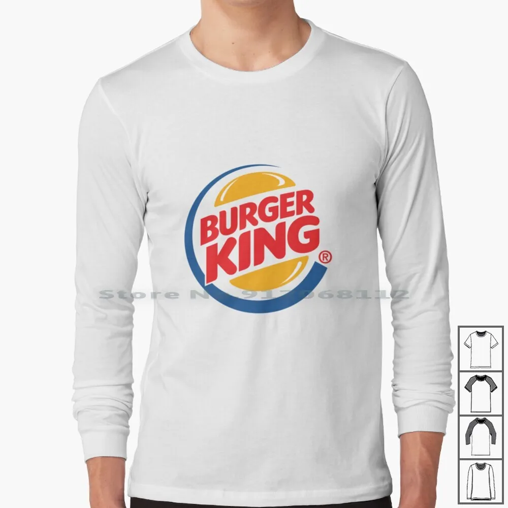 Гамбургер Король Логотип 4k футболка с длинным рукавом гамбургер король еда |