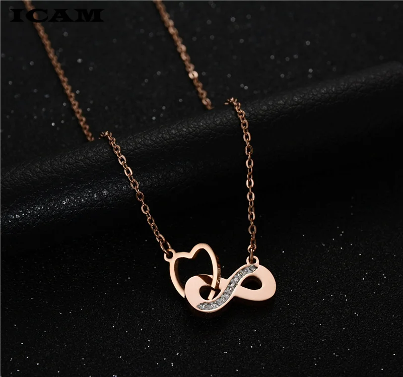 ICAM золотистое искусство милое сердце цирконий символ обещания Подвеска для