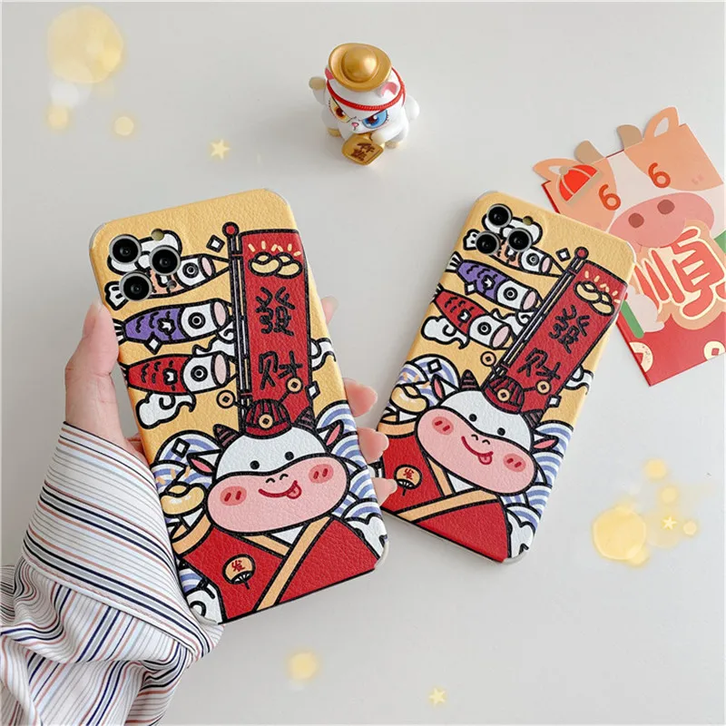 

Cartoon Cow Case for iPhone Silicone iPhone 11 Pro MAX Case/12 Pro Max/XS MAX/12 Mini funda iphone 12 pro чехол на айфон 11