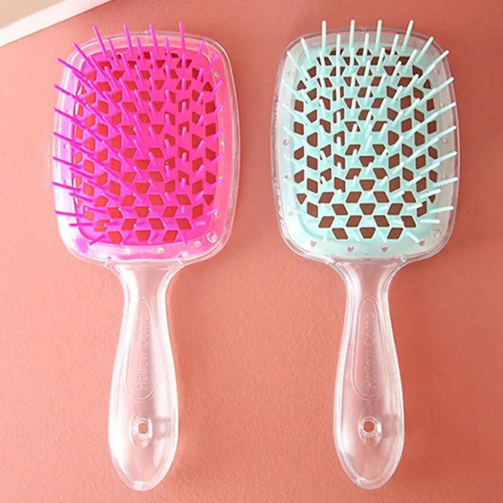 

Расческа с широкими зубьями воздуха для домашнего салона, Парикмахерская, Стайлинг, массажная Расческа для женской кожи головы, полый сетча...