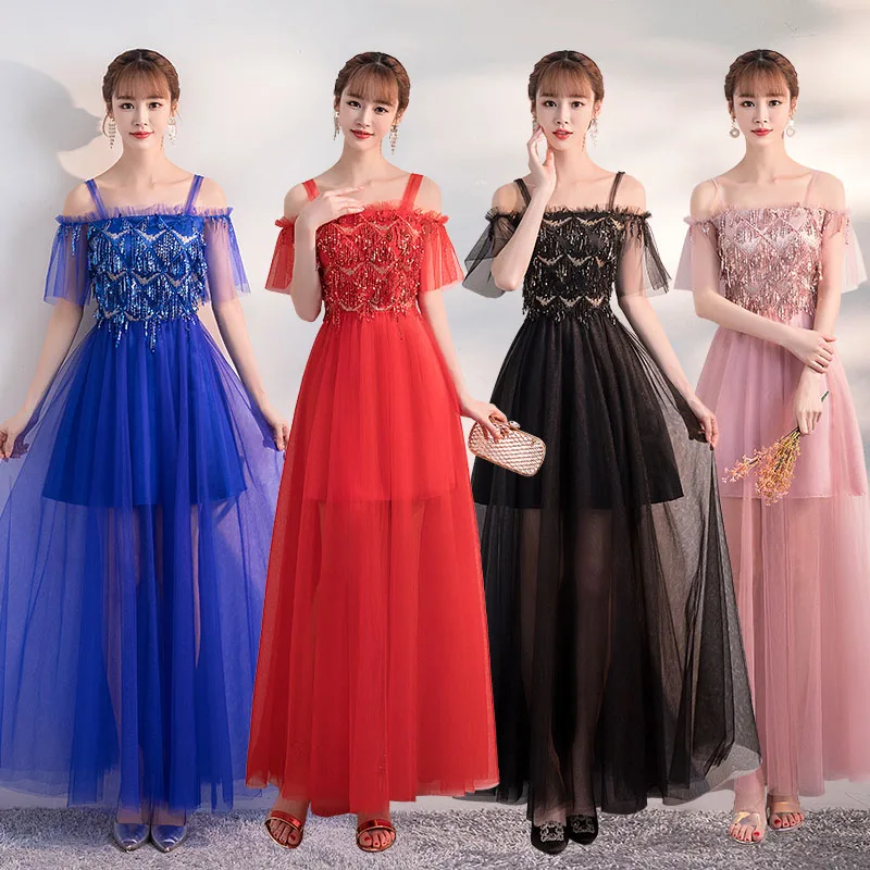 Розовое элегантное платье подружки невесты свадебное расшитое блестками тюль