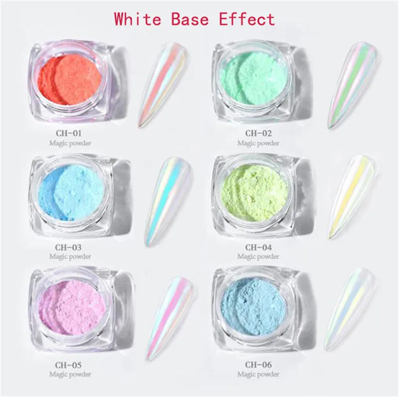 1 шт Русалка хром порошок для ногтей неоновый Радужный эффект переливающийся