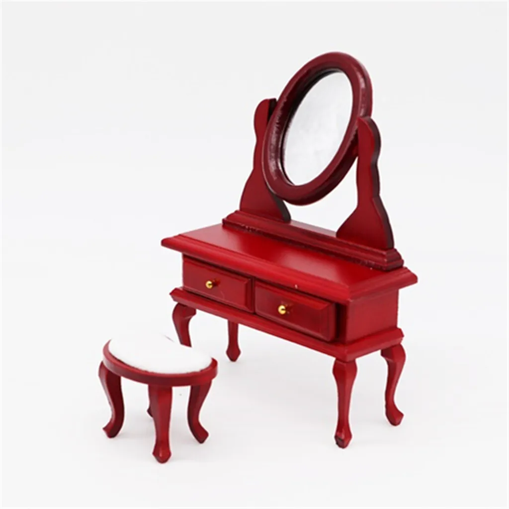 

Kids house toys 1:12 Dollhouse Furniture Miniature Dressing Table Living Room Kids Pretend Toy juguetes Play Toy